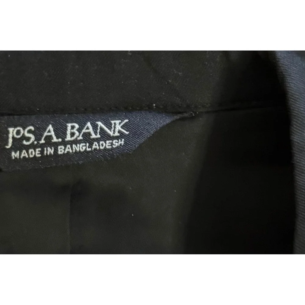 38R JOS BANK Black Wool Traveler Ed Blazer Suit Jacket Sport Coat 24 1/2 Sleeve